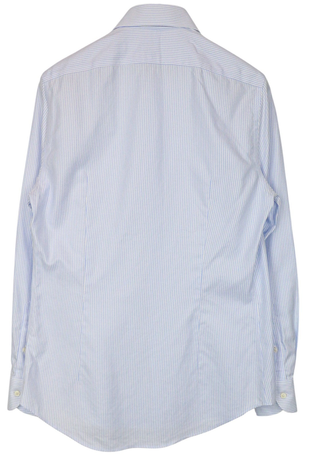 SUITSUPPLY Men Shirt 40/15 3/4 Extra Slim Blue Pure Cotton Cutaway Striped