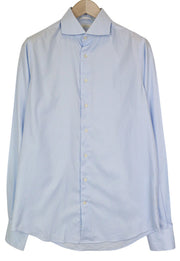 SUITSUPPLY Men Shirt 39L/15 1/2L Slim Blue Pure Cotton Cutaway Collared Twill