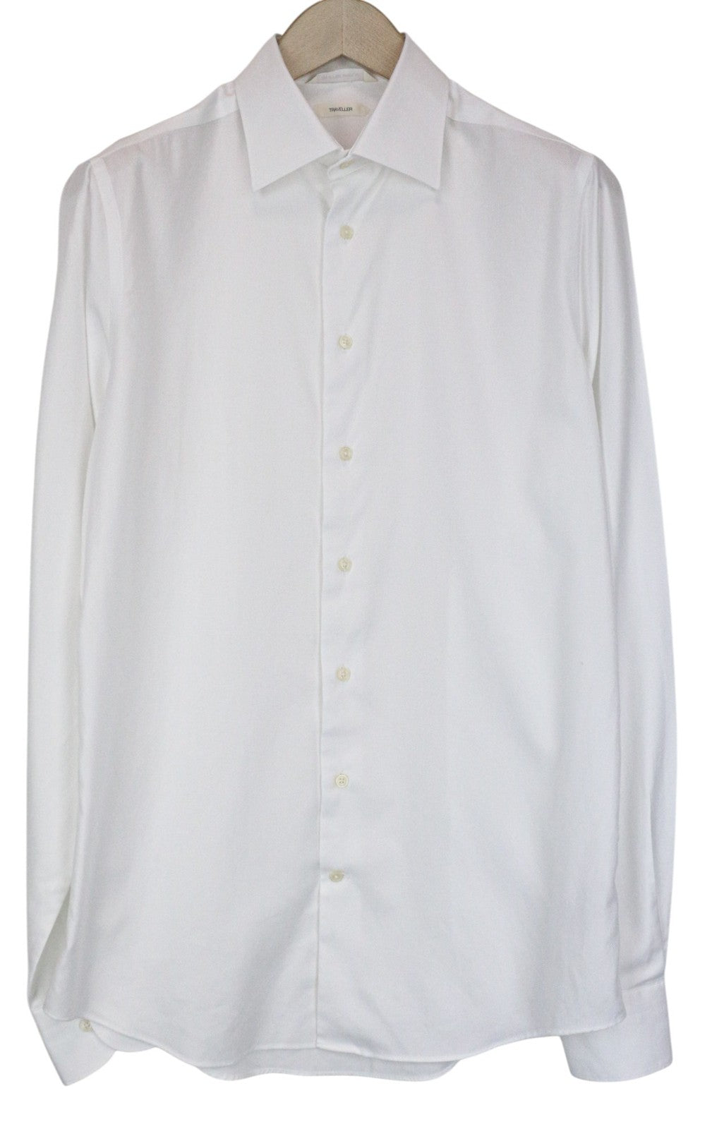 SUITSUPPLY Traveller Men Shirt 39L/15 1/2L Slim Fit Long Sleeve White Cotton