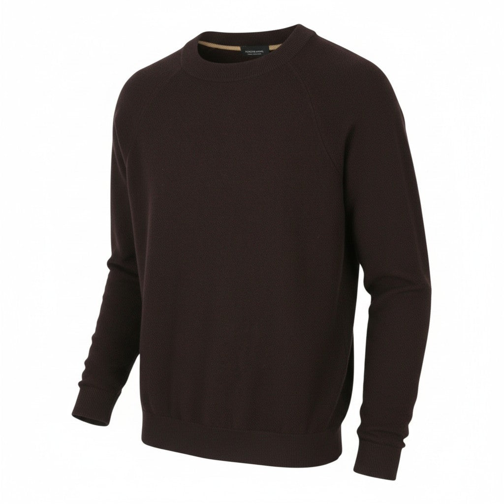 SCOTCH & SODA Men Jumper M Dark Brown Crew Neck Knit Pull On