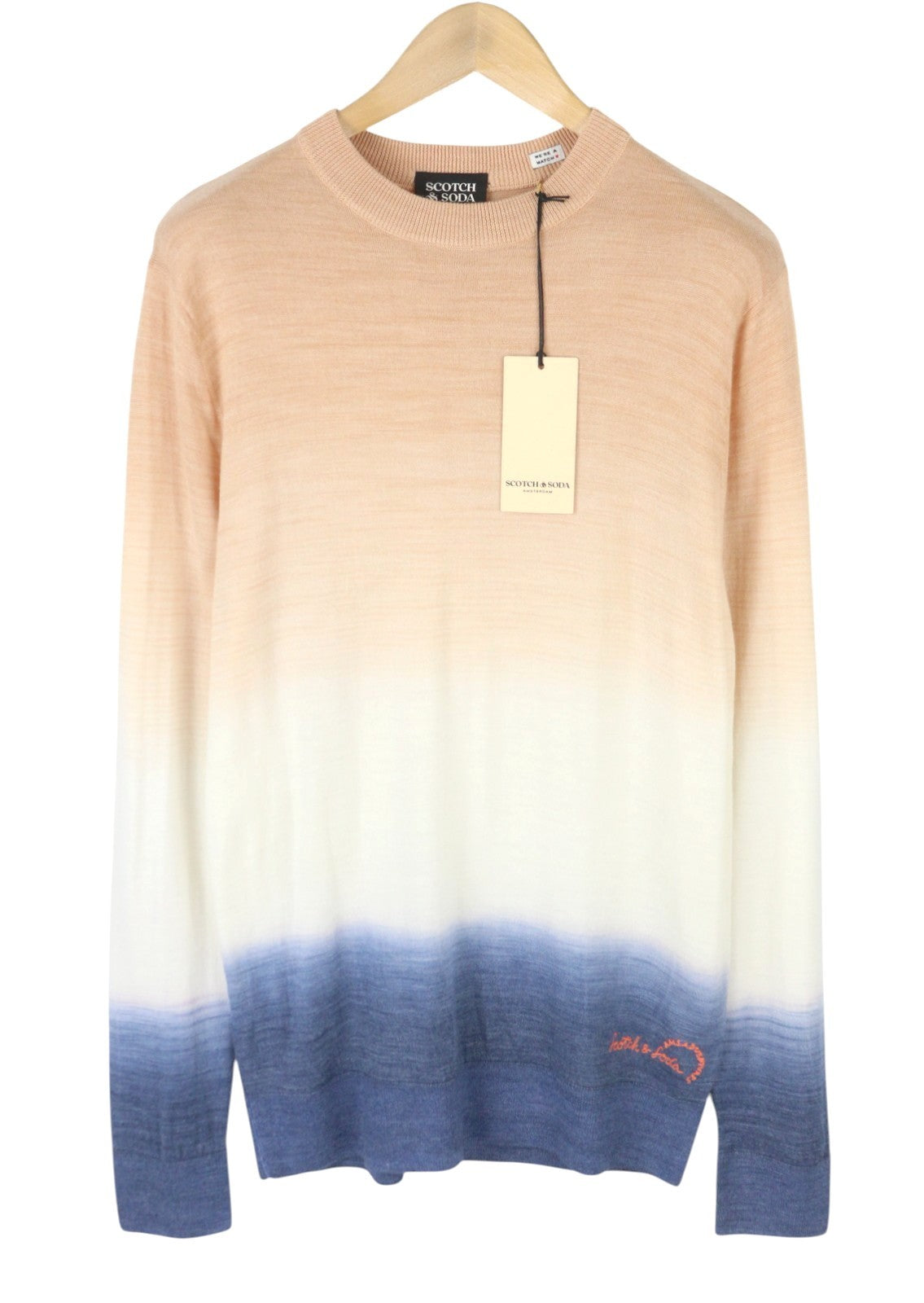 SCOTCH & SODA Men Jumper M Tie-Dye Pattern Wool Blend Knit Pull On