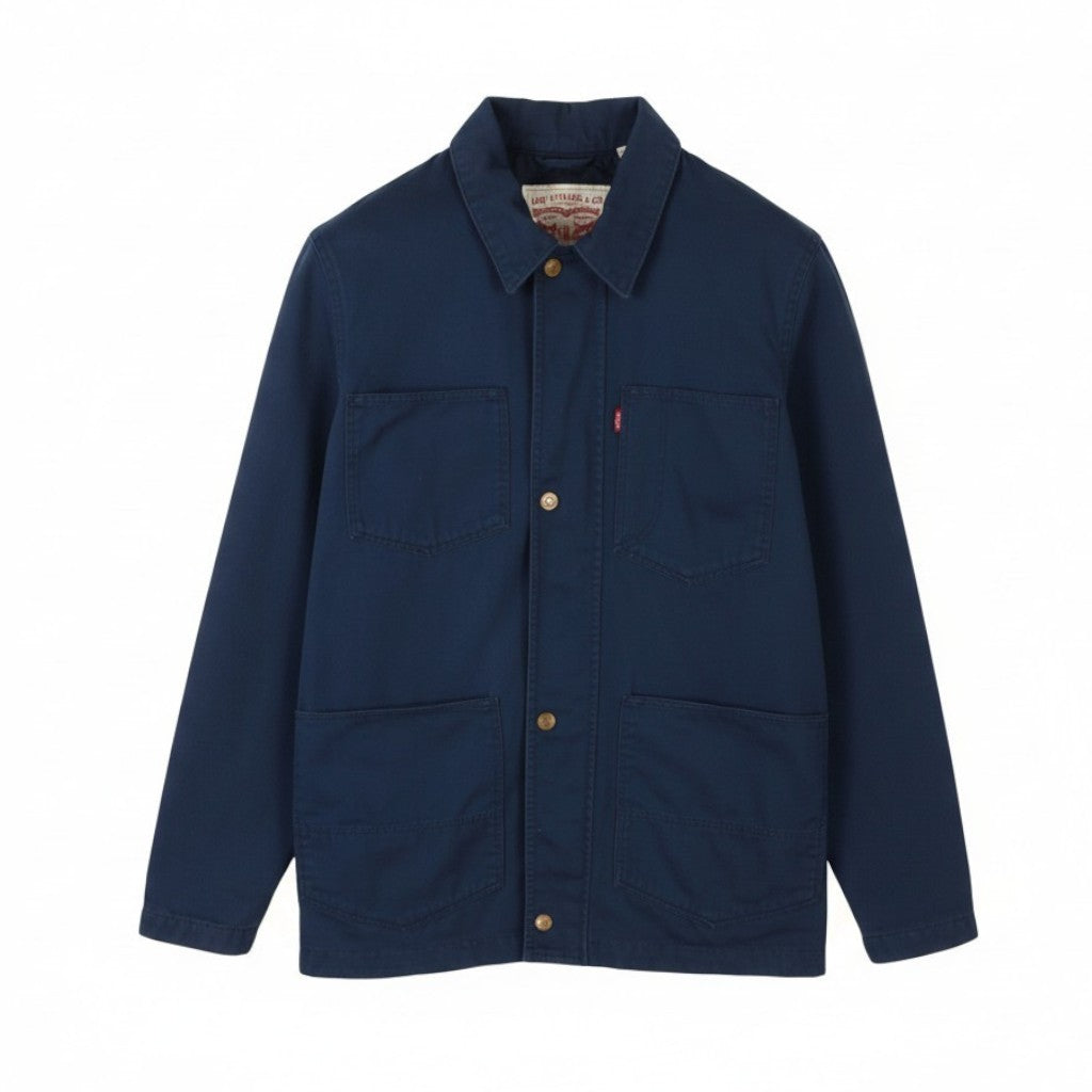 LEVI'S Men Jacket S Dark Blue Patch Pocket Spread Full Zip Lightweight