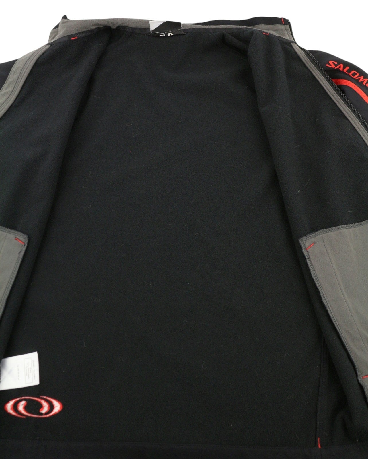 SALOMON Men Jacket M Black Clima Wind High Neck Fleece Lined