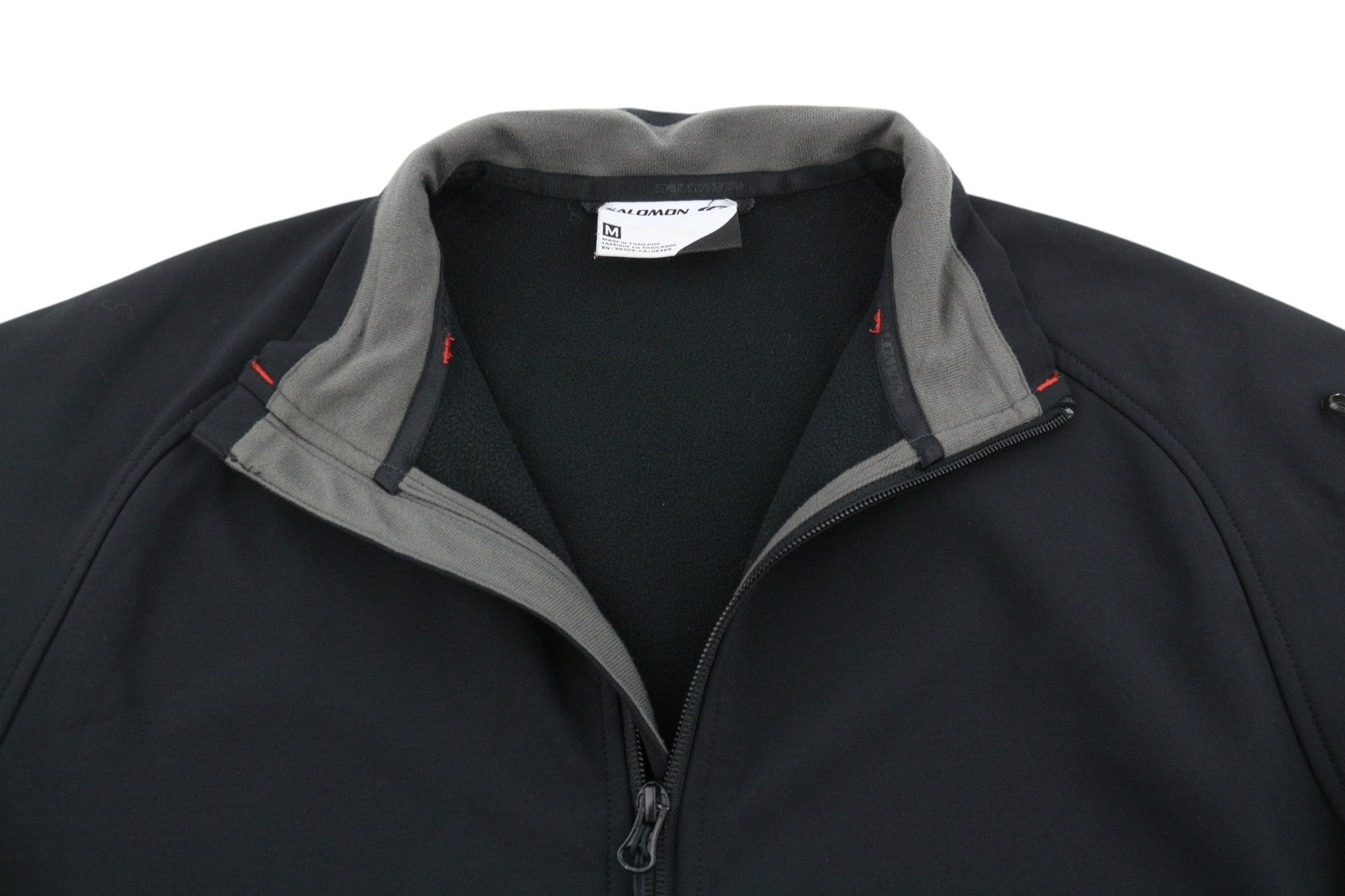 SALOMON Men Jacket M Black Clima Wind High Neck Fleece Lined