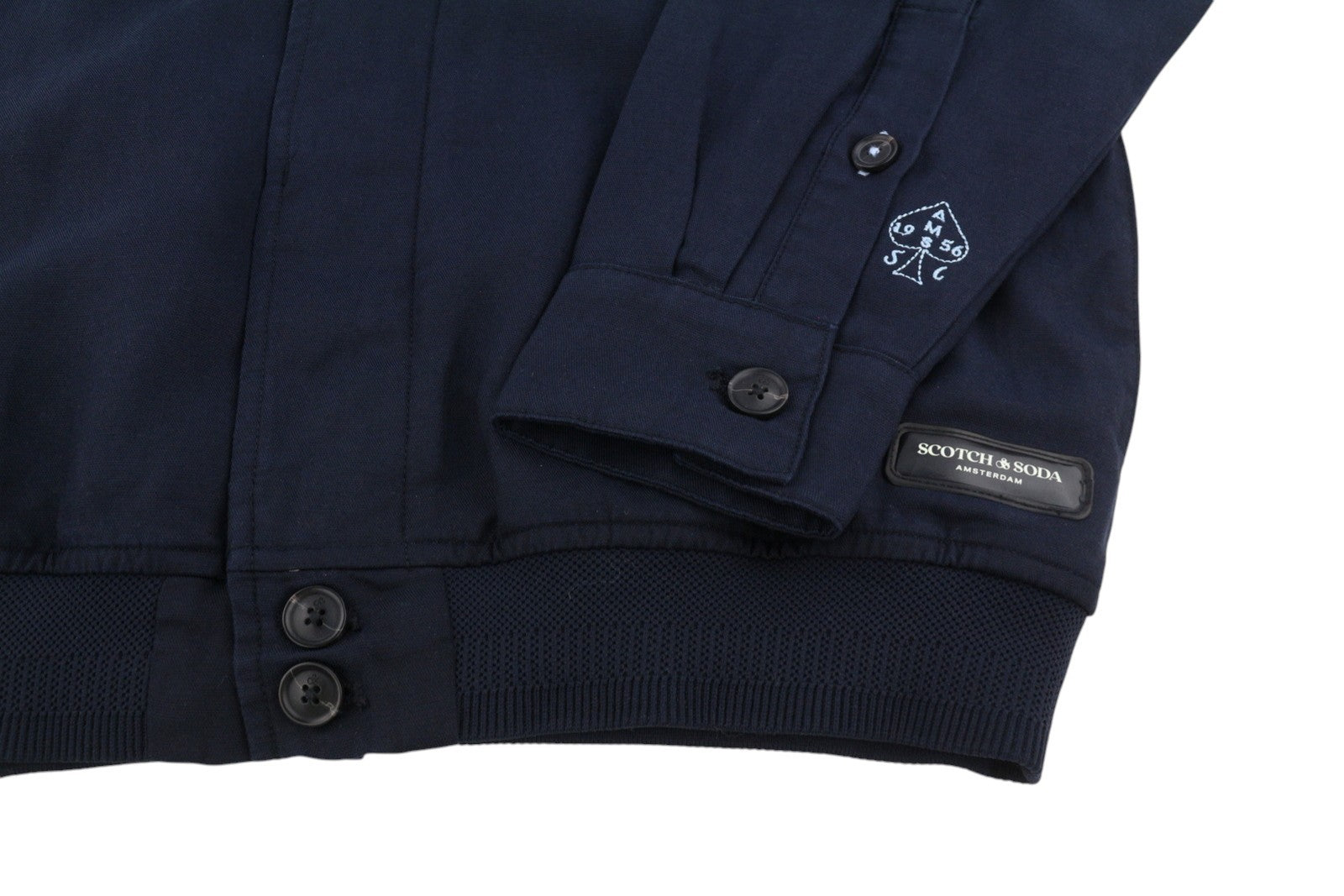 SCOTCH & SODA Men Jacket L Dark Blue Hidden Button-Up Bomber