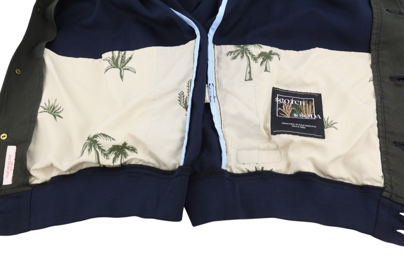 SCOTCH & SODA Men Jacket L Dark Blue Hidden Button-Up Bomber