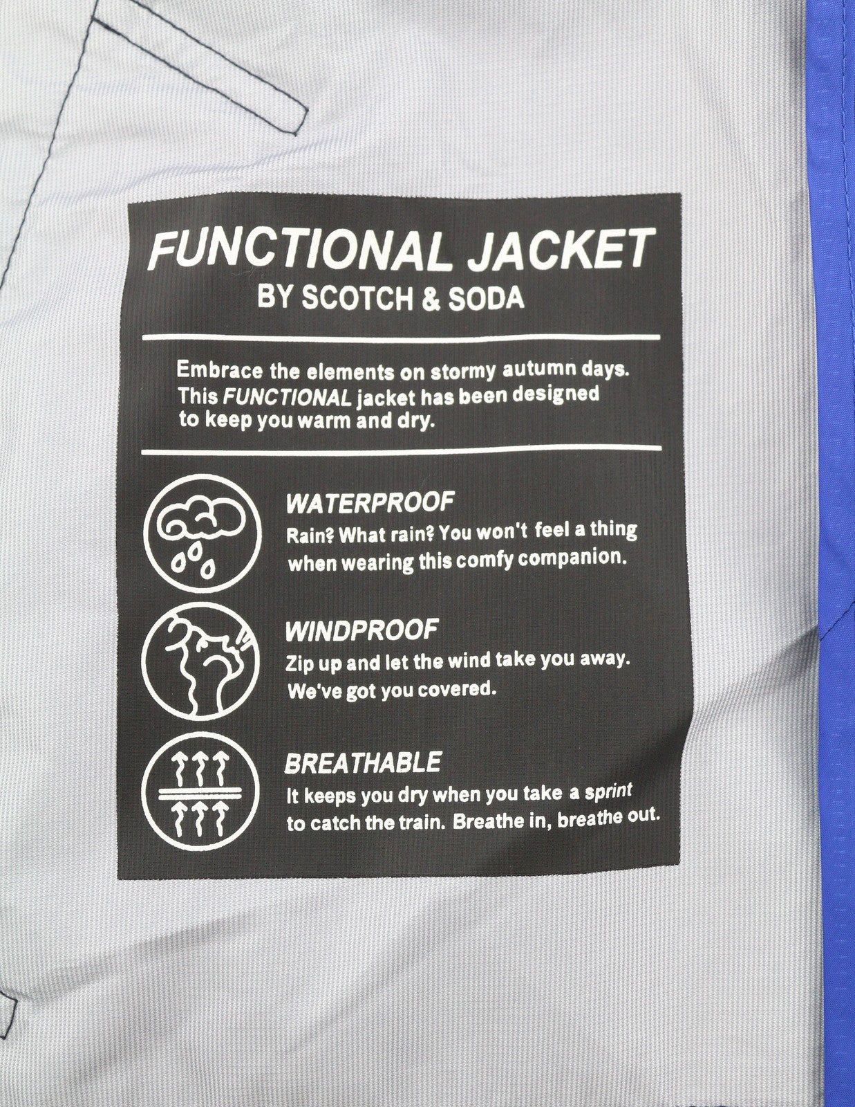 SCOTCH & SODA Men Jacket M Blue Waterproof Windproof Breathable