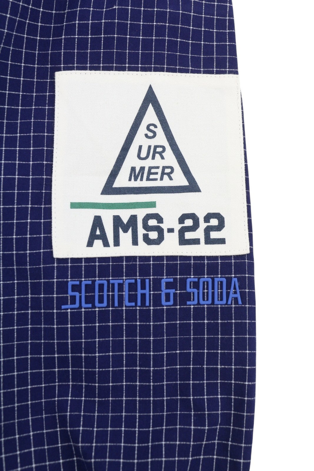 SCOTCH & SODA Men Jacket M Blue Plaid Hooded Full Zip Lightweight