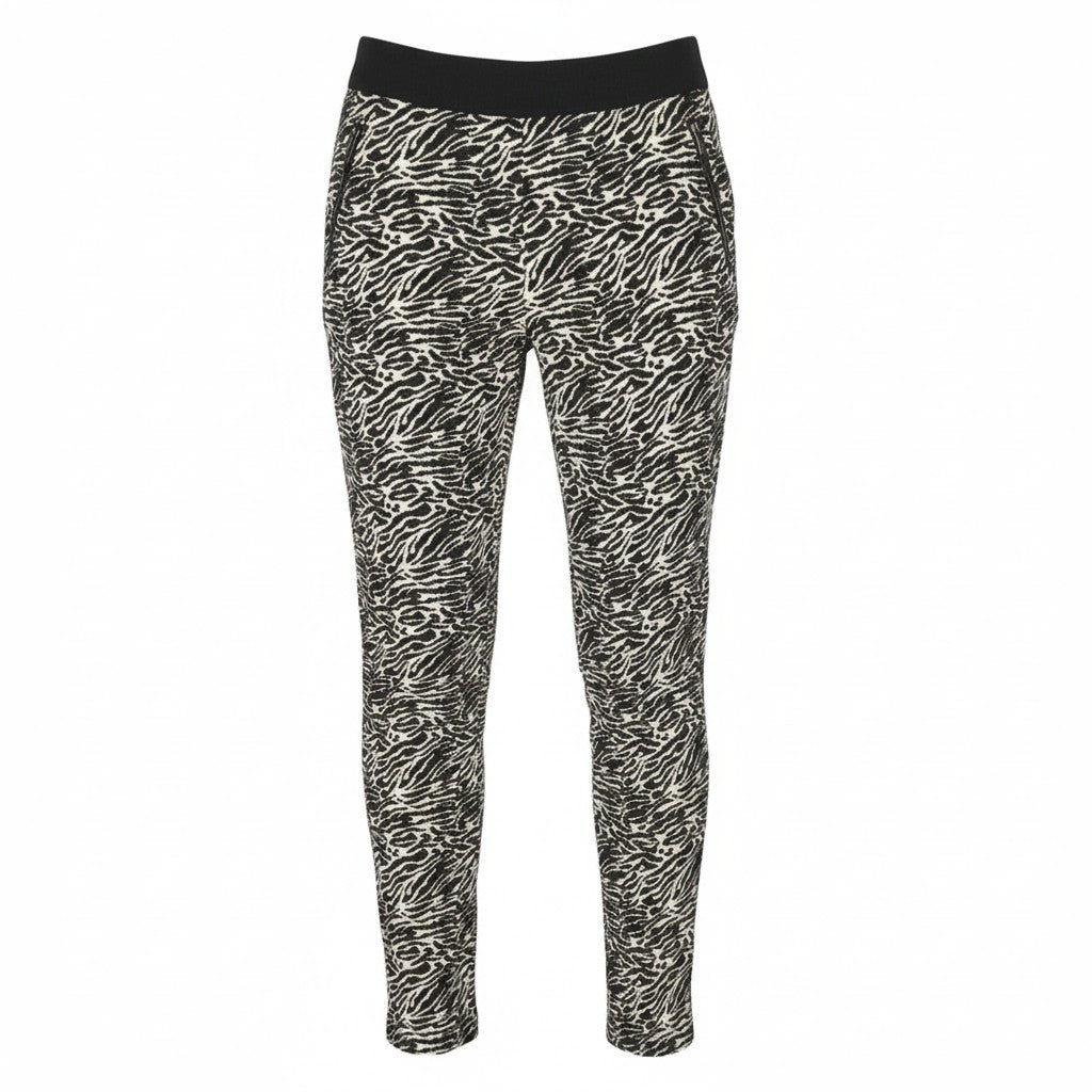 MAISON SCOTCH Women Trousers M Black Zebra Zip Bottom Sweatpants