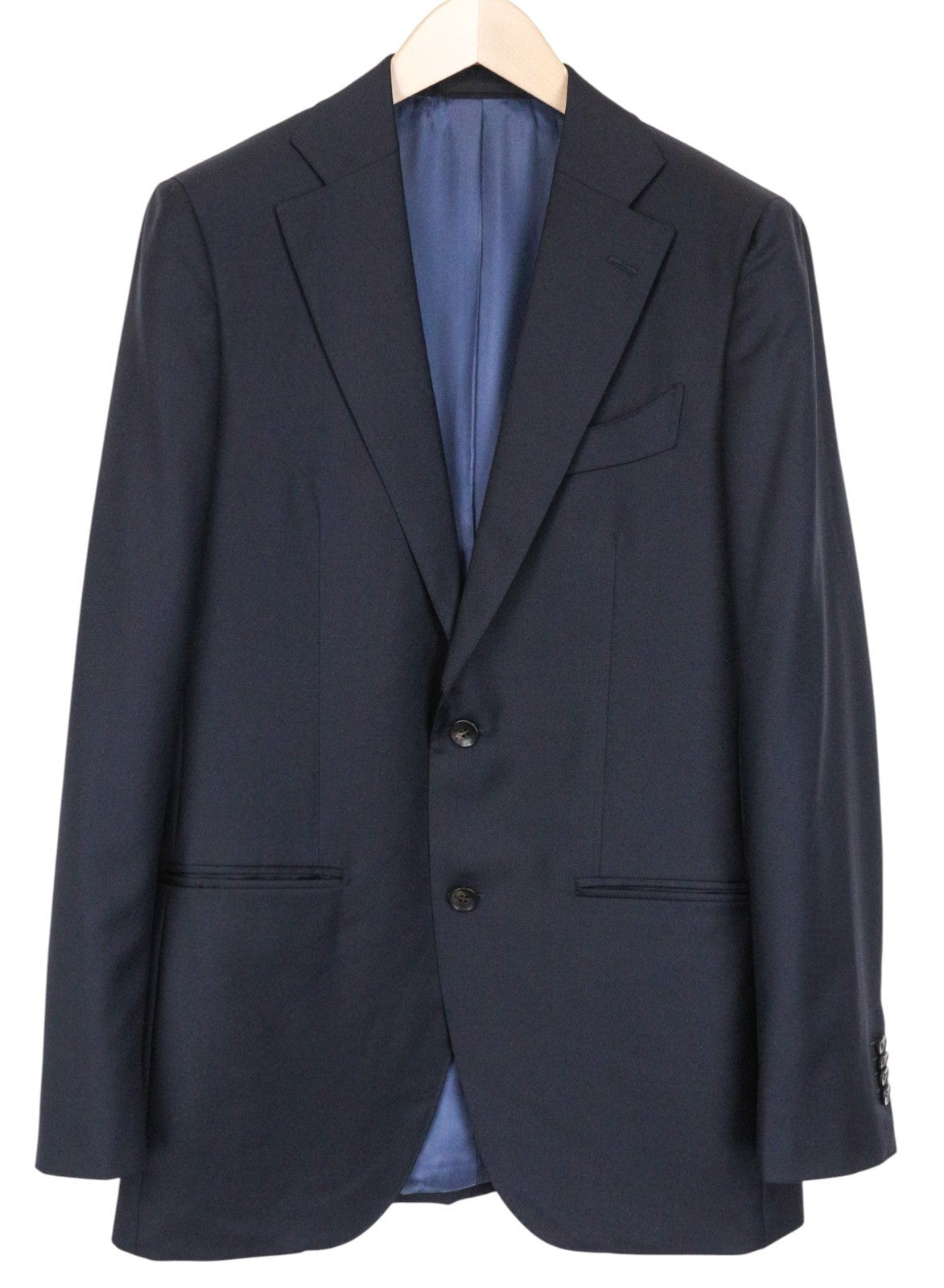 SUITSUPPLY La Spalla Men Suit UK38L Blue 3-Piece Slim Wool Perennial S110