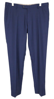 SUITSUPPLY Brescia Men Trousers UK42S Flat-Front Blue Slim Glen Check Wool