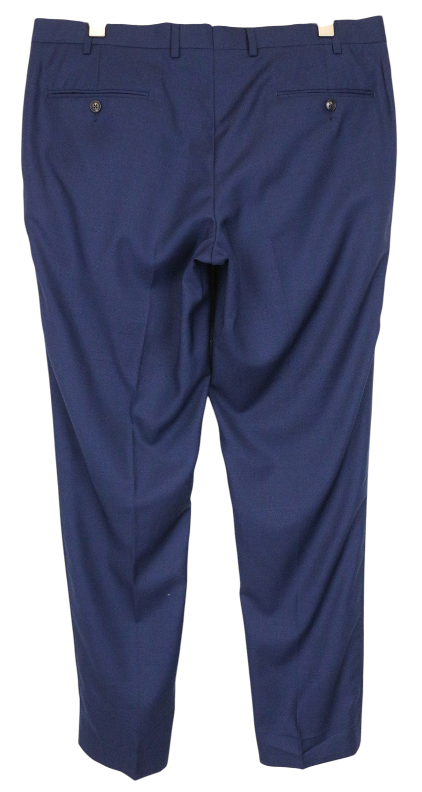 SUITSUPPLY Brescia Men Trousers UK42S Flat-Front Blue Slim Glen Check Wool
