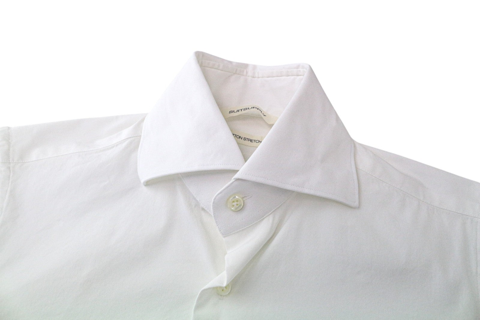 SUITSUPPLY Men Shirt 35/ 13 1/2 White Extra Slim Fitted Formal Stretch Cotton