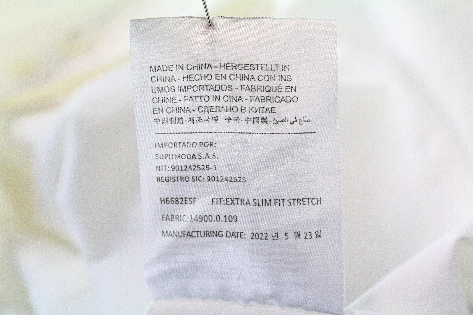 SUITSUPPLY Men Shirt 35/ 13 1/2 White Extra Slim Fitted Formal Stretch Cotton