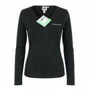 TUCANO URBANO T-TU Lady Women T-Shirt S Black V-Neck Reflective Pure Cotton