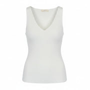 SUISTUDIO Dana Women Top XS Off-White Slim Knitwear Ribbed Sleeveless Tank