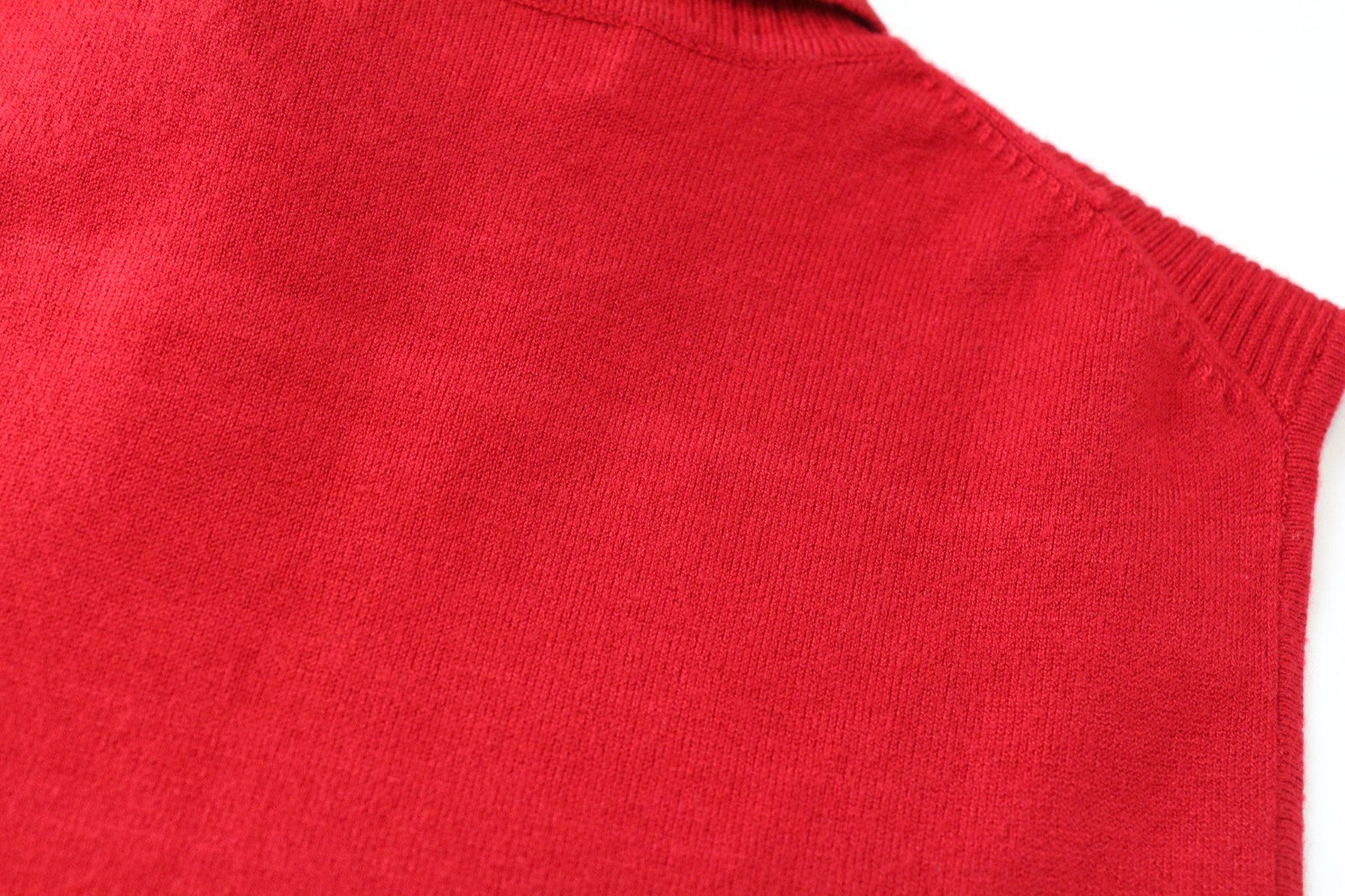 SUISTUDIO Haze Women Top S Bright Red Slim Knit Ribbed Turtleneck Sleeveless