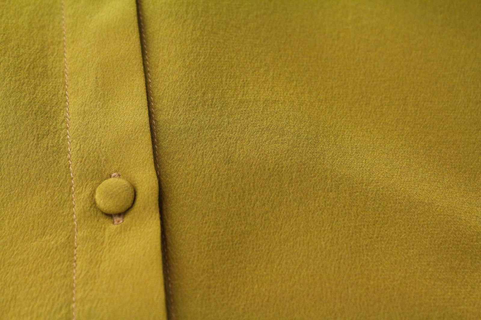 SUISTUDIO Bridgette Women Blouse UK8 XS Mustard Yellow Softshell Button Silk