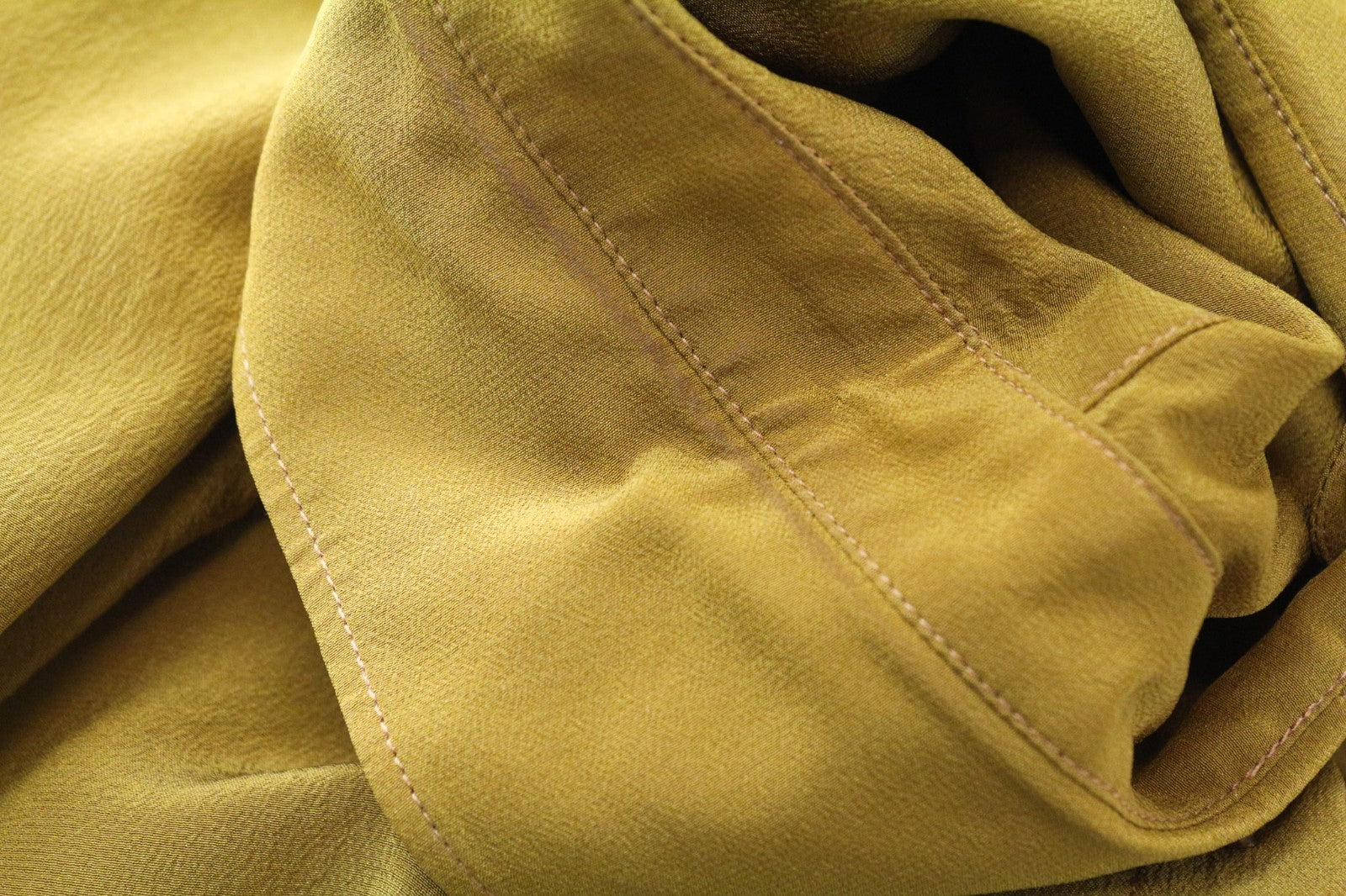 SUISTUDIO Bridgette Women Blouse UK8 XS Mustard Yellow Softshell Button Silk