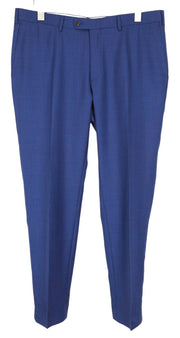 SUITSUPPLY Brescia Men Trousers UK44S Mid Blue Flat-Front Slim Glen Check Wool