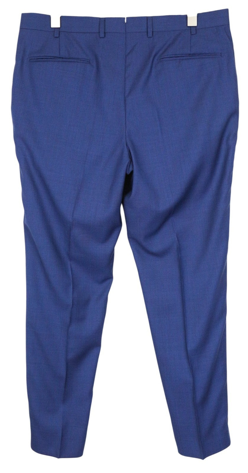 SUITSUPPLY Brescia Men Trousers UK44S Mid Blue Flat-Front Slim Glen Check Wool