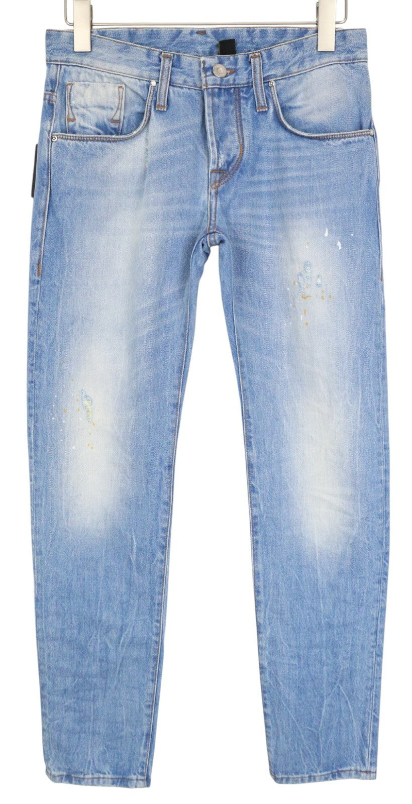 TAKESHY KUROSAWA TK08FR Men Jeans W30 Blue Slim Buttoned Distress Non-Stretch