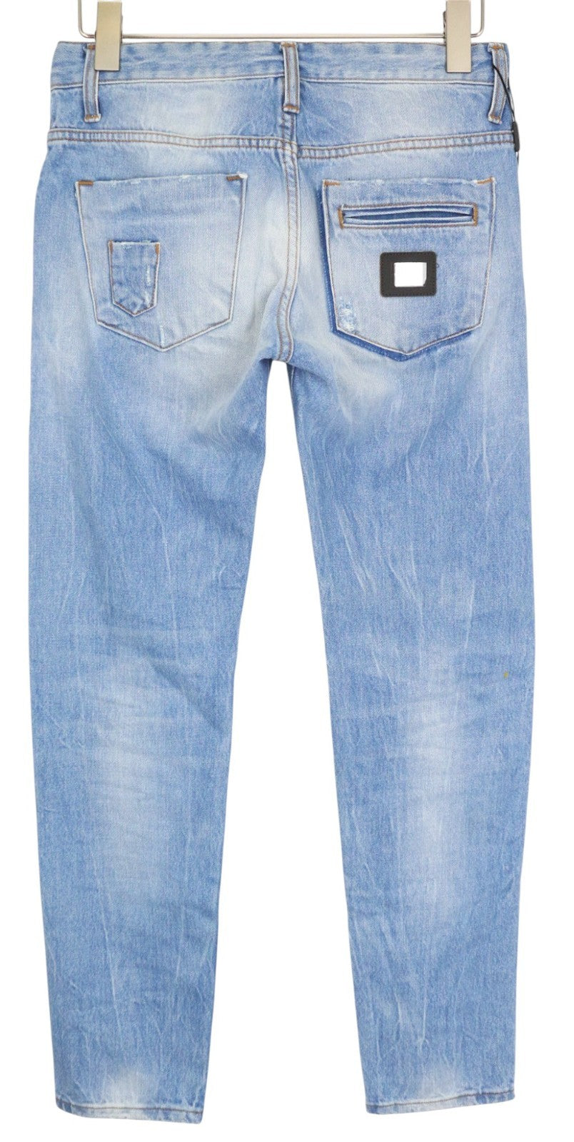 TAKESHY KUROSAWA TK08FR Men Jeans W30 Blue Slim Buttoned Distress Non-Stretch