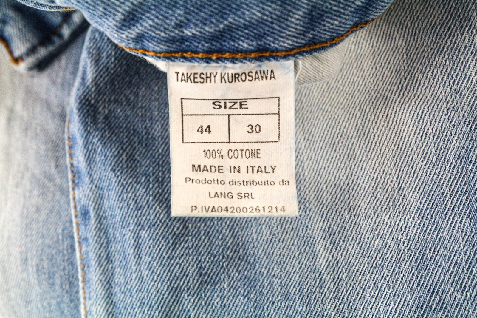 TAKESHY KUROSAWA TK08FR Men Jeans W30 Blue Slim Buttoned Distress Non-Stretch