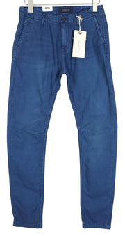 SCOTCH & SODA Theon Men Trousers W30/L34 Blue Dyed Loose Taper Chino