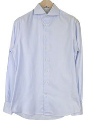 SUITSUPPLY Men Shirt 37/14 1/2 Extra Slim Blue Pure Cotton Stripe Patterned