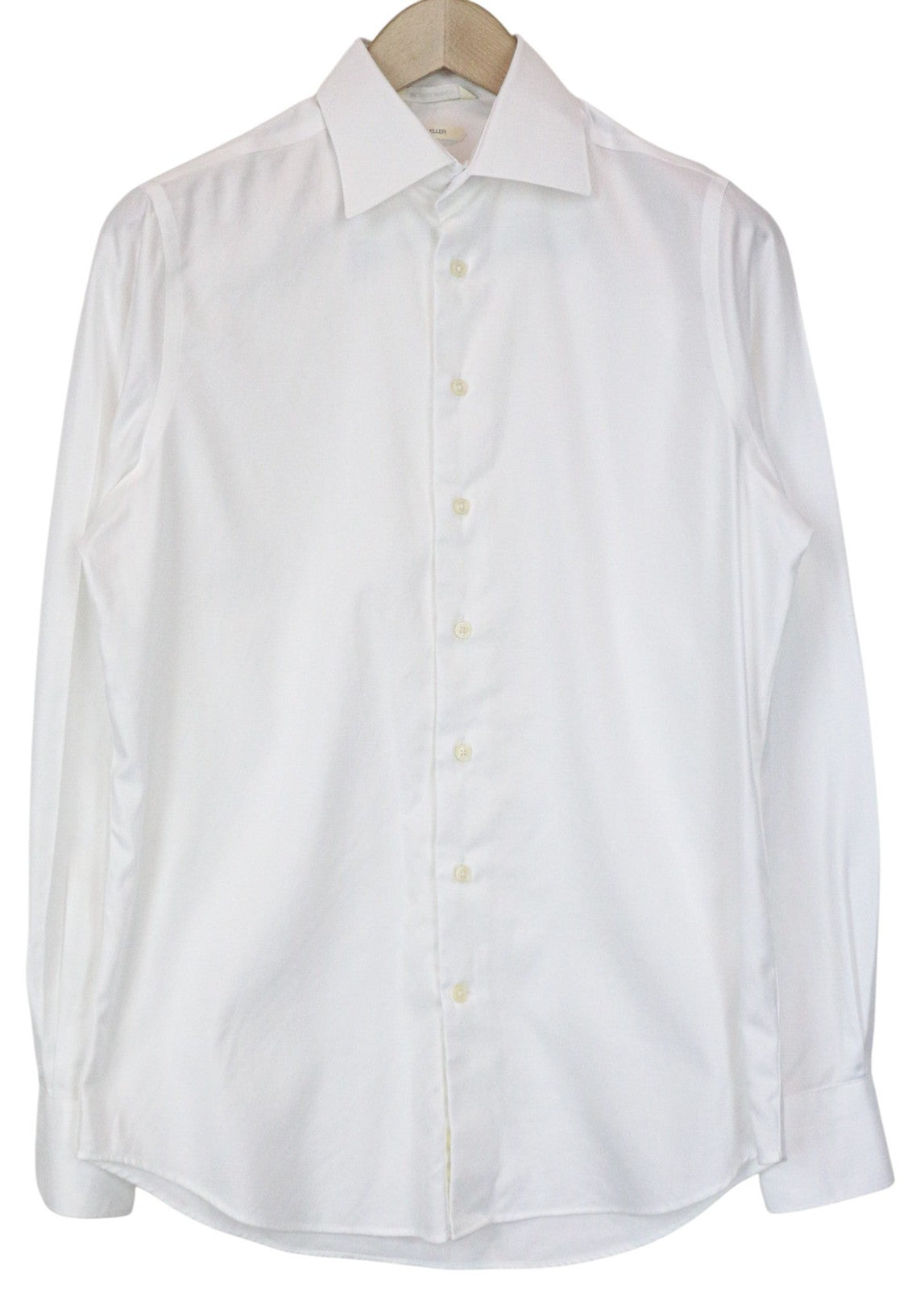 SUITSUPPLY Traveller Men Shirt 38/15 Slim Fit Long Sleeve White Pure Cotton