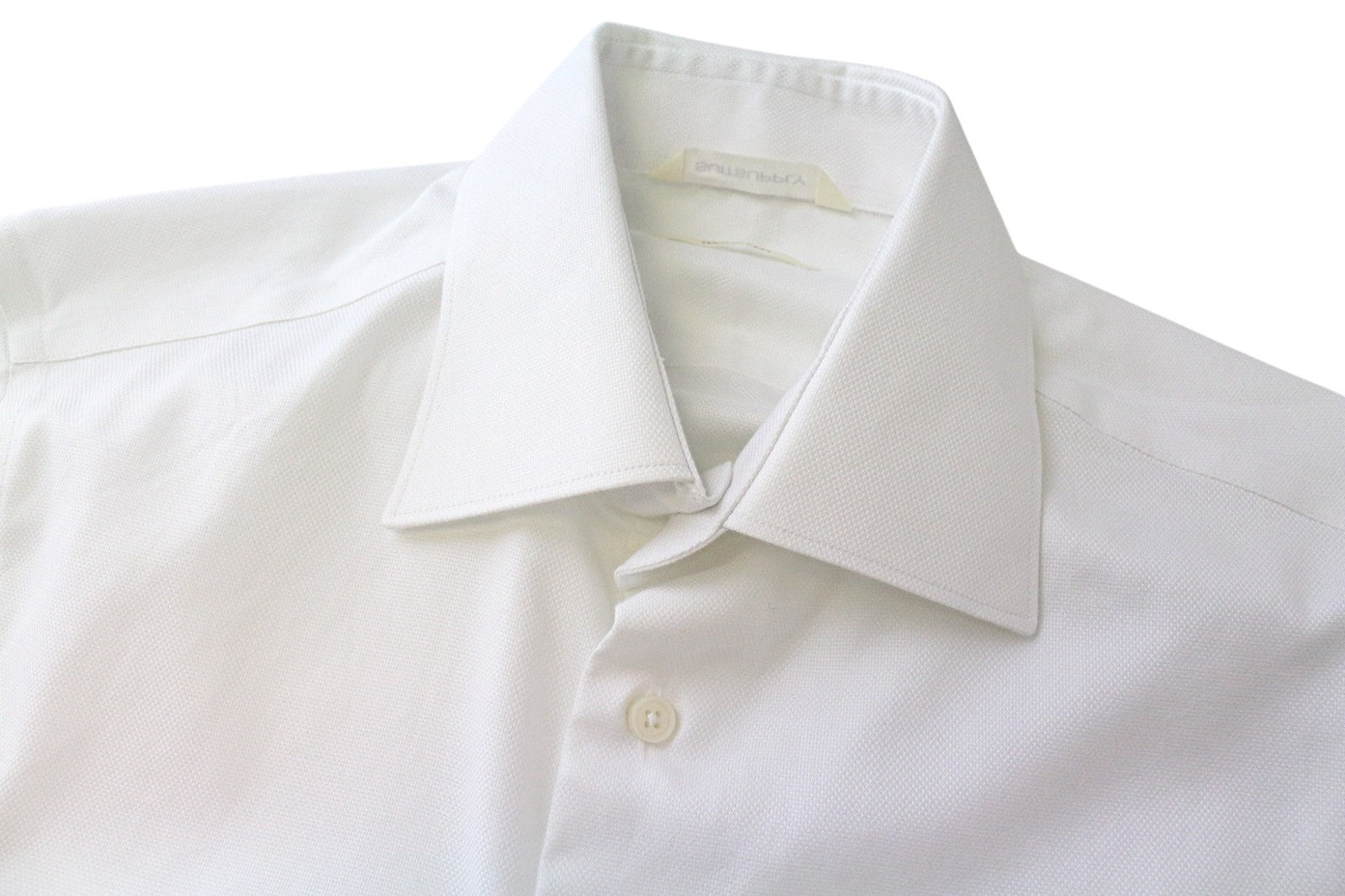 SUITSUPPLY Traveller Men Shirt 38/15 Slim Fit Long Sleeve White Pure Cotton