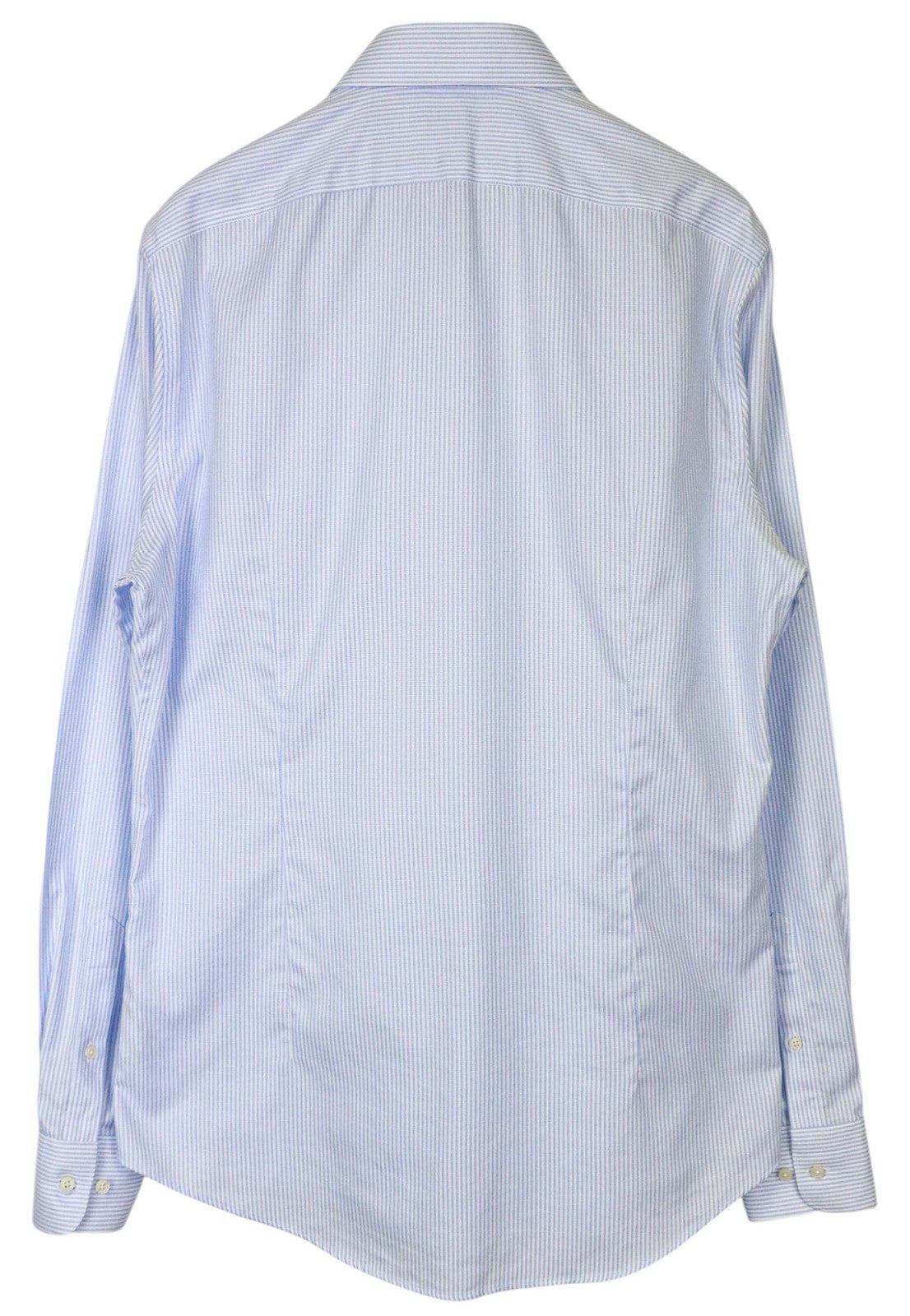 SUITSUPPLY Men Shirt 44L/17 1/2L Extra Slim Blue Cotton Striped Pattern Formal