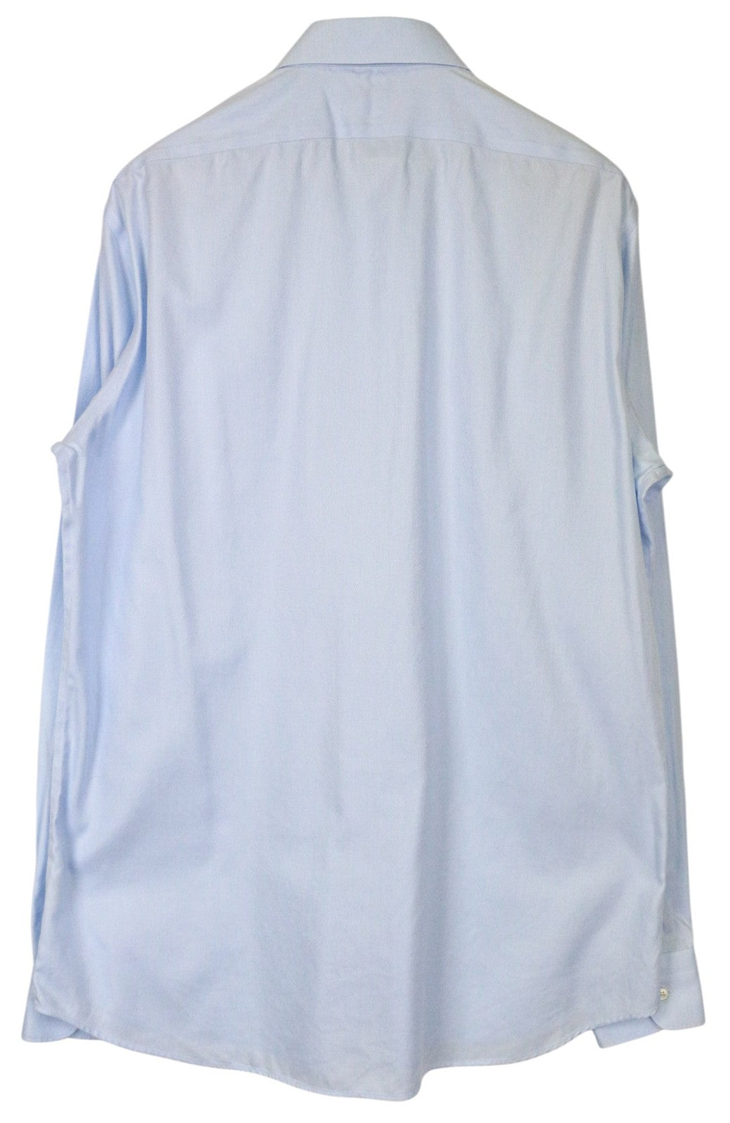 SUITSUPPLY Men Shirt 44-7/17 1/2L Slim Blue Pure Cotton Long Sleeve Classic