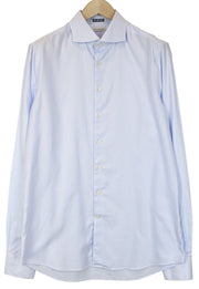 SUITSUPPLY Men Shirt 43L/17L Extra Slim Blue Pure Cotton Striped Formal