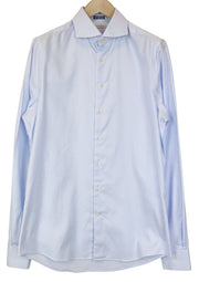 SUITSUPPLY Men Shirt 41L/16L Extra Slim Blue Pure Cotton Striped Twill