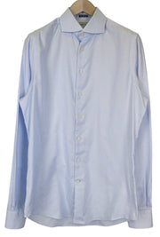 SUITSUPPLY Men Shirt 41L/16L Extra Slim Blue Pure Cotton Stripe Pattern Twill