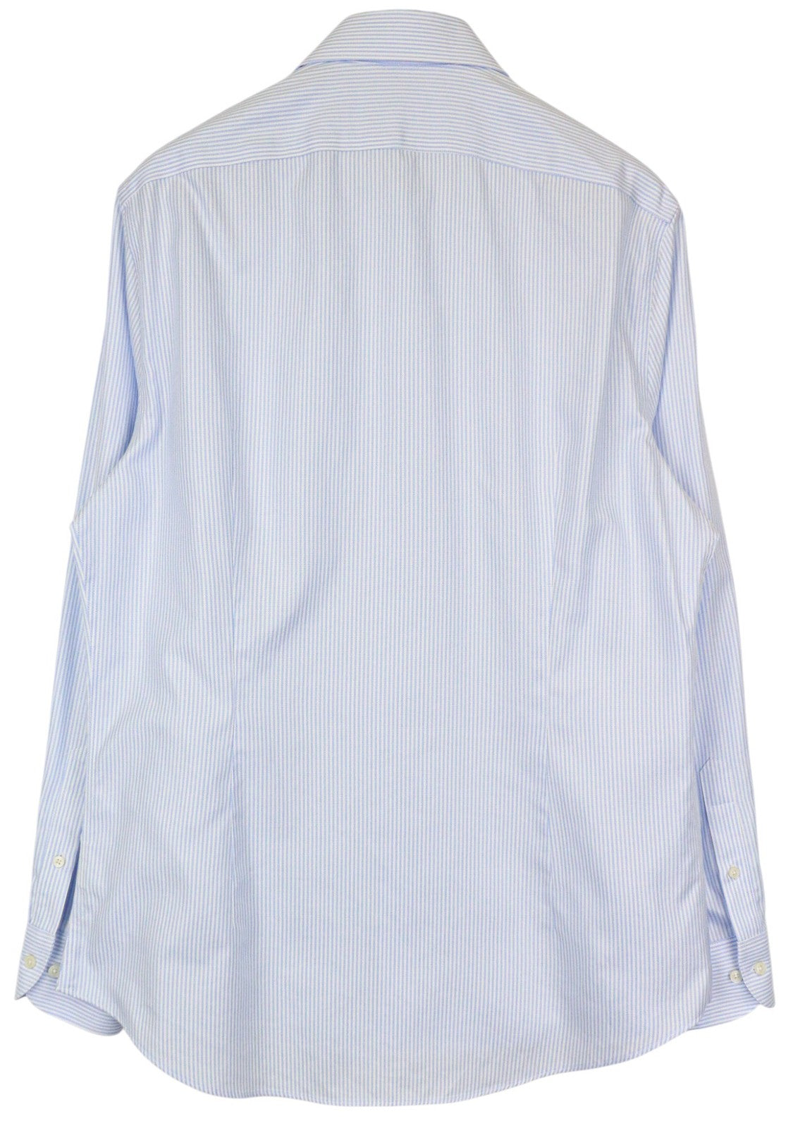 SUITSUPPLY Men Shirt 43/17 Extra Slim Blue Pure Cotton Striped Pattern Twill