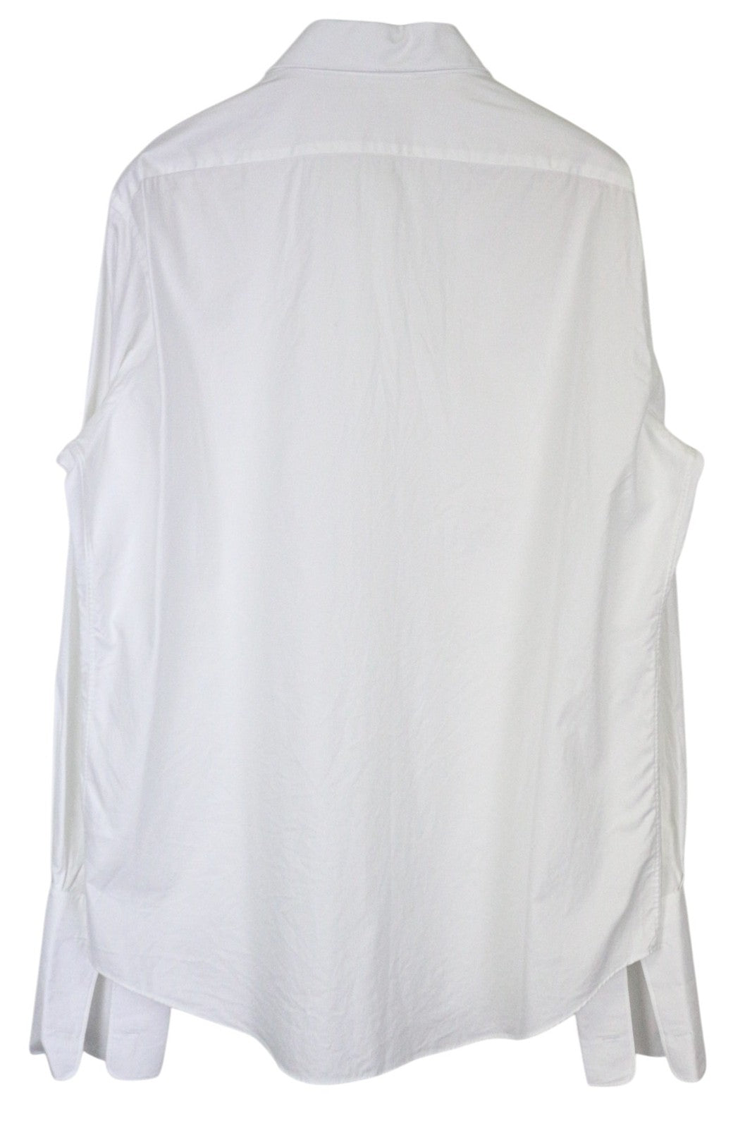 SUITSUPPLY Men Shirt 46/18 Slim White Pure Cotton Cutaway Twill Long Sleeve