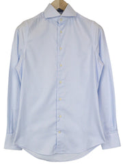 SUITSUPPLY Men Shirt 35/13 1/2 Extra Slim Blue Cotton Cutaway Striped Patterns
