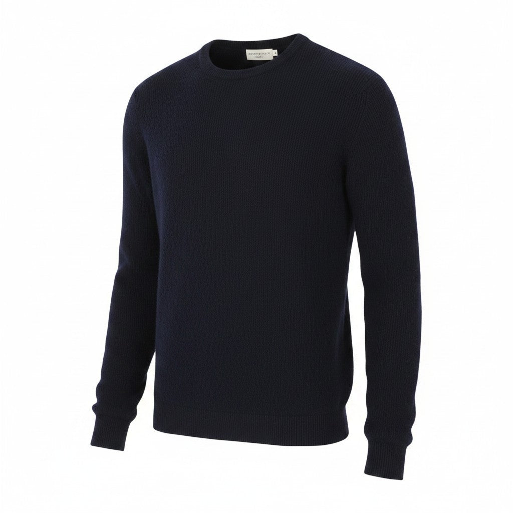 Blauer Strickpullover