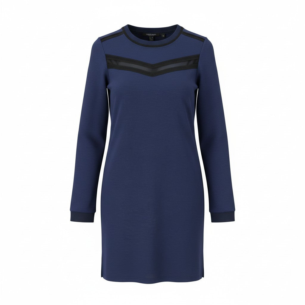 Blaues Polyestekleid