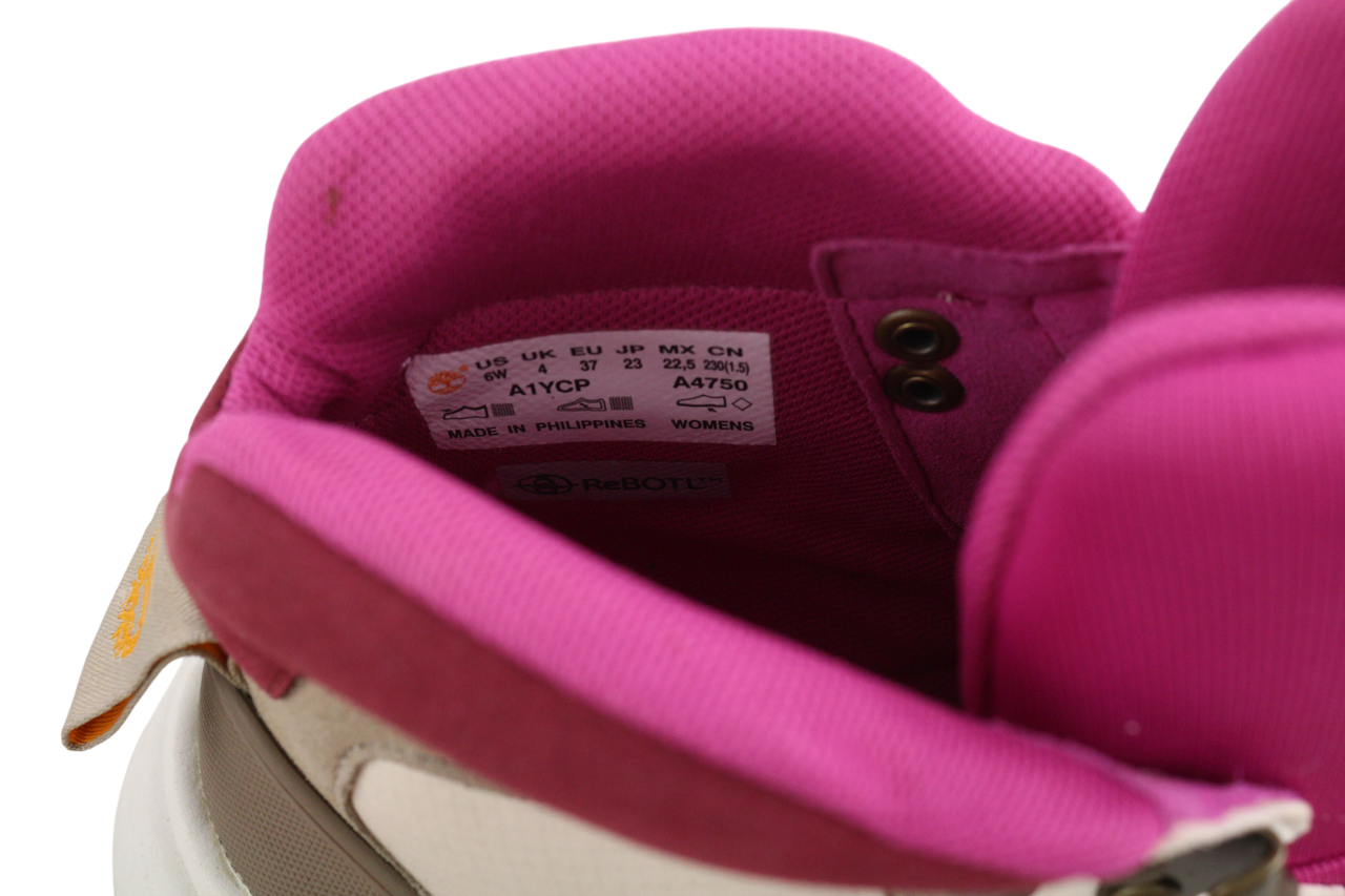 TIMBERLAND A1YCP Women Boots EU37/37.5 Ankle Top Lace Almond Toe Logo ReBOTL