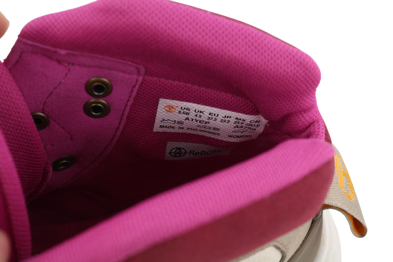 TIMBERLAND A1YCP Women Boots EU37/37.5 Ankle Top Lace Almond Toe Logo ReBOTL