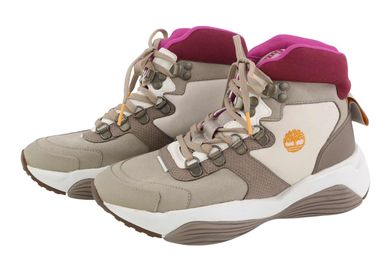 TIMBERLAND A1YCP Women Boots EU37/37.5 Ankle Top Lace Almond Toe Logo ReBOTL