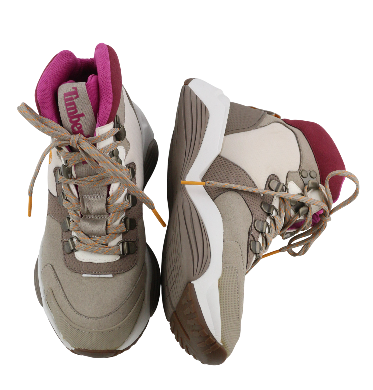 TIMBERLAND A1YCP Women Boots EU37/37.5 Ankle Top Lace Almond Toe Logo ReBOTL