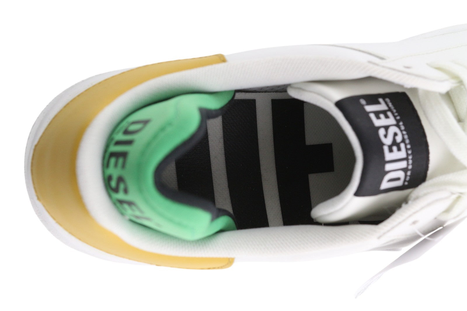 DIESEL S-Shika Low Lace Men Sneakers EU45 White Cow Leather Almond Toe RRP€150