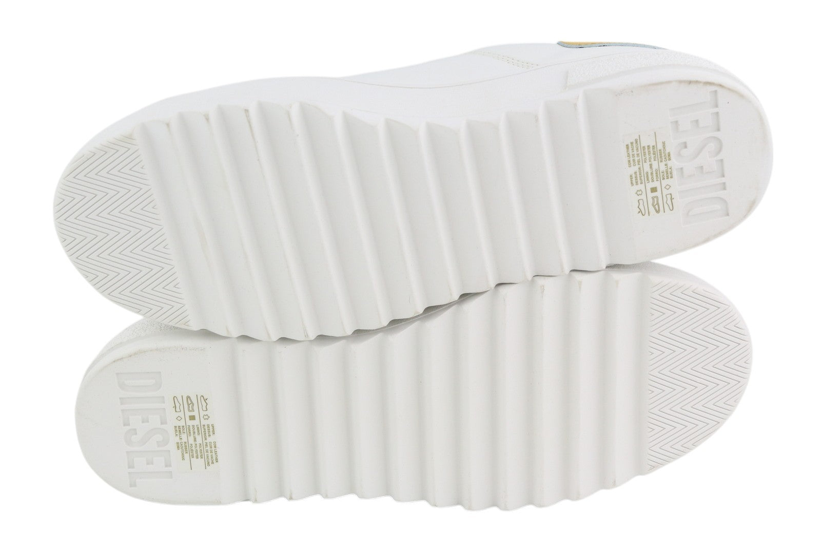 DIESEL S-Shika Low Lace Men Sneakers EU45 White Cow Leather Almond Toe RRP€150