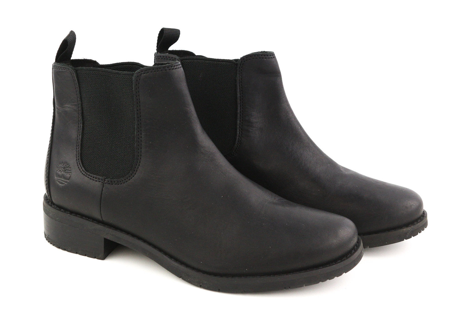 TIMBERLAND A2JGQ Women Boots EU37.5/38 Black Leather Almond Toe Ankle Chelsea