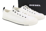 DIESEL S-Astico Low Cut Men Sneakers EU46 White Laced Almond Toe Logo RRP€120